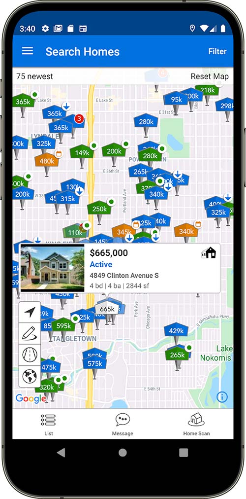 android real estate search app